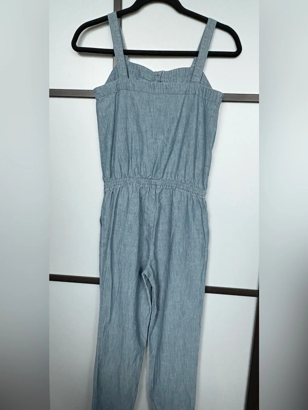KIDS Polo Ralph Lauren Girls Size 12 Blue Chambray Cotton Jumpsuit Button Front